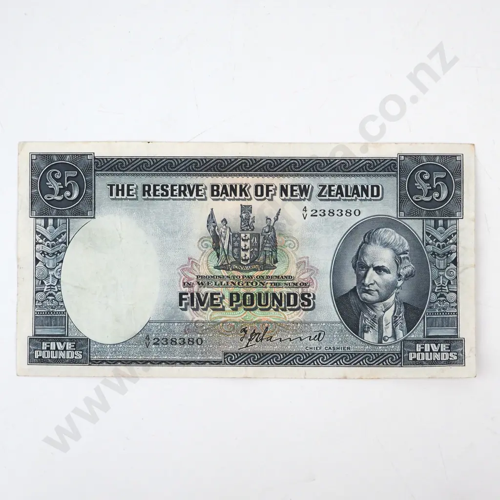 New Zealand Five Pound Hannah Banknote  Image 1++