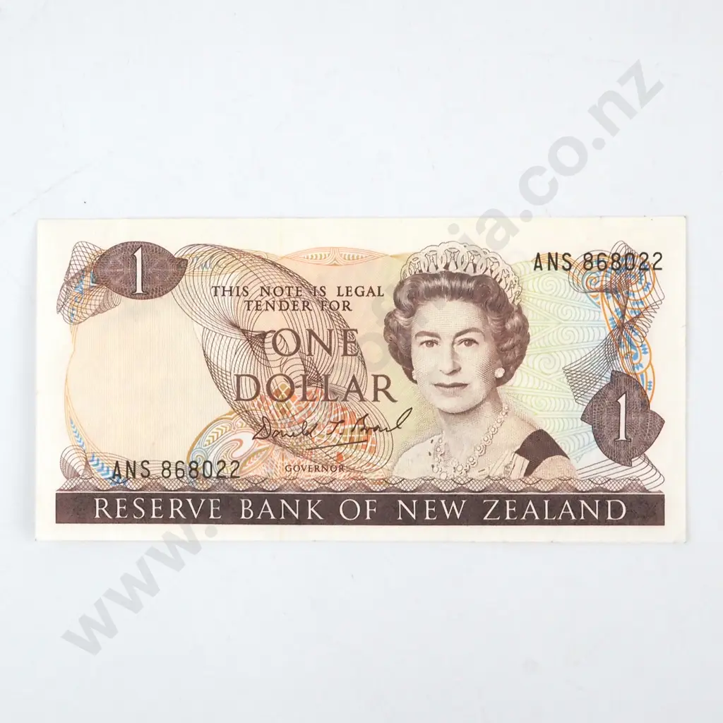 New Zealand One Dollar Brash Banknote Last Prefix  Image 1++