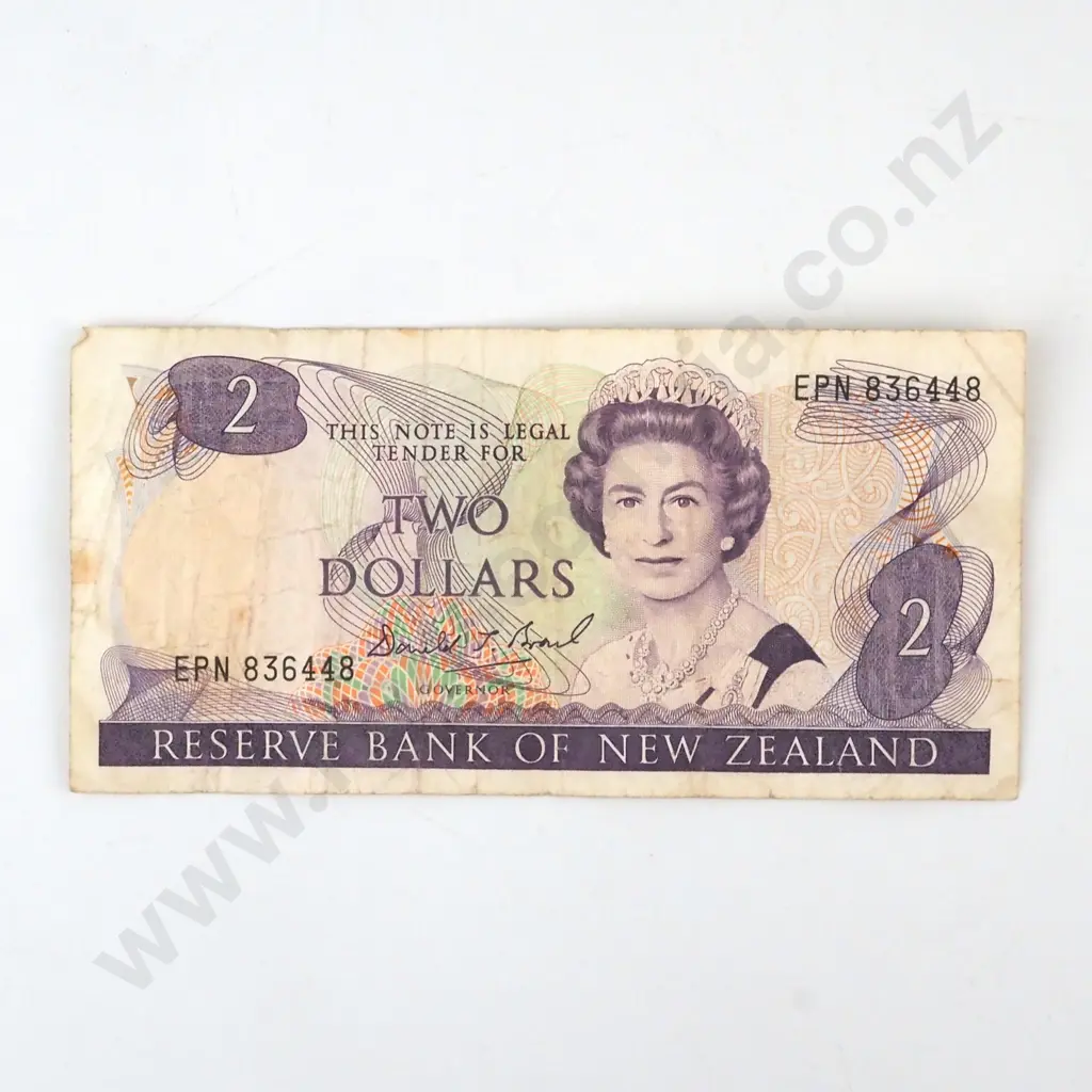 New Zealand Two Dollar Brash Banknote - Last Prefix  Image 1++