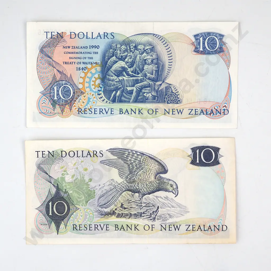 Two New Zealand Ten Dollar Banknotes - Brash / Hardie  Image 1++