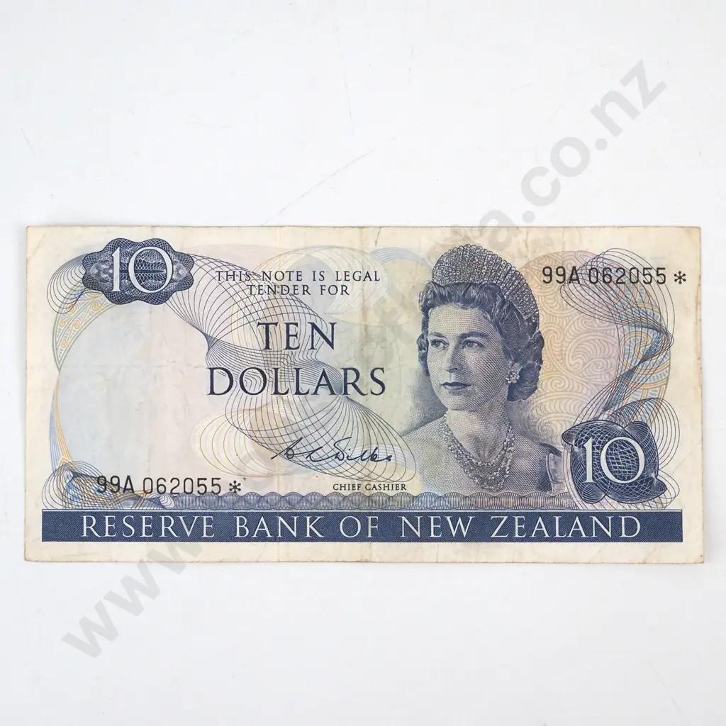 New Zealand Ten Dollar Wilks Star Banknote  Image 1++