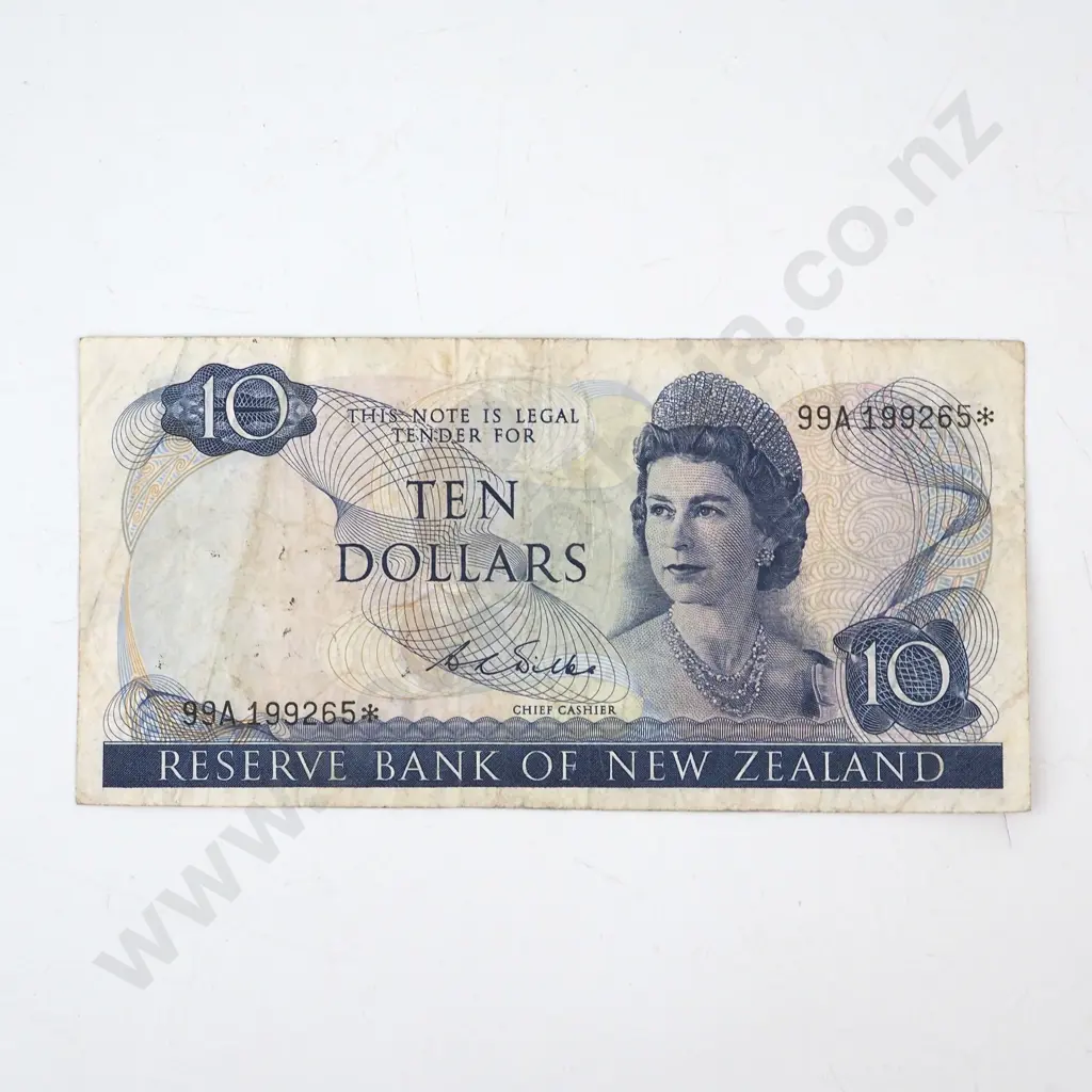 New Zealand Ten Dollar Wilks Star Banknote  Image 1++