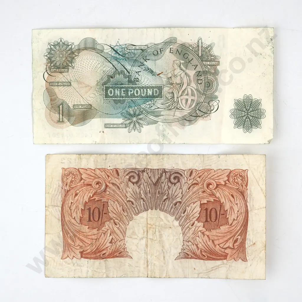United Kingdom Ten Shilling & One Pound Banknote  Image 1++