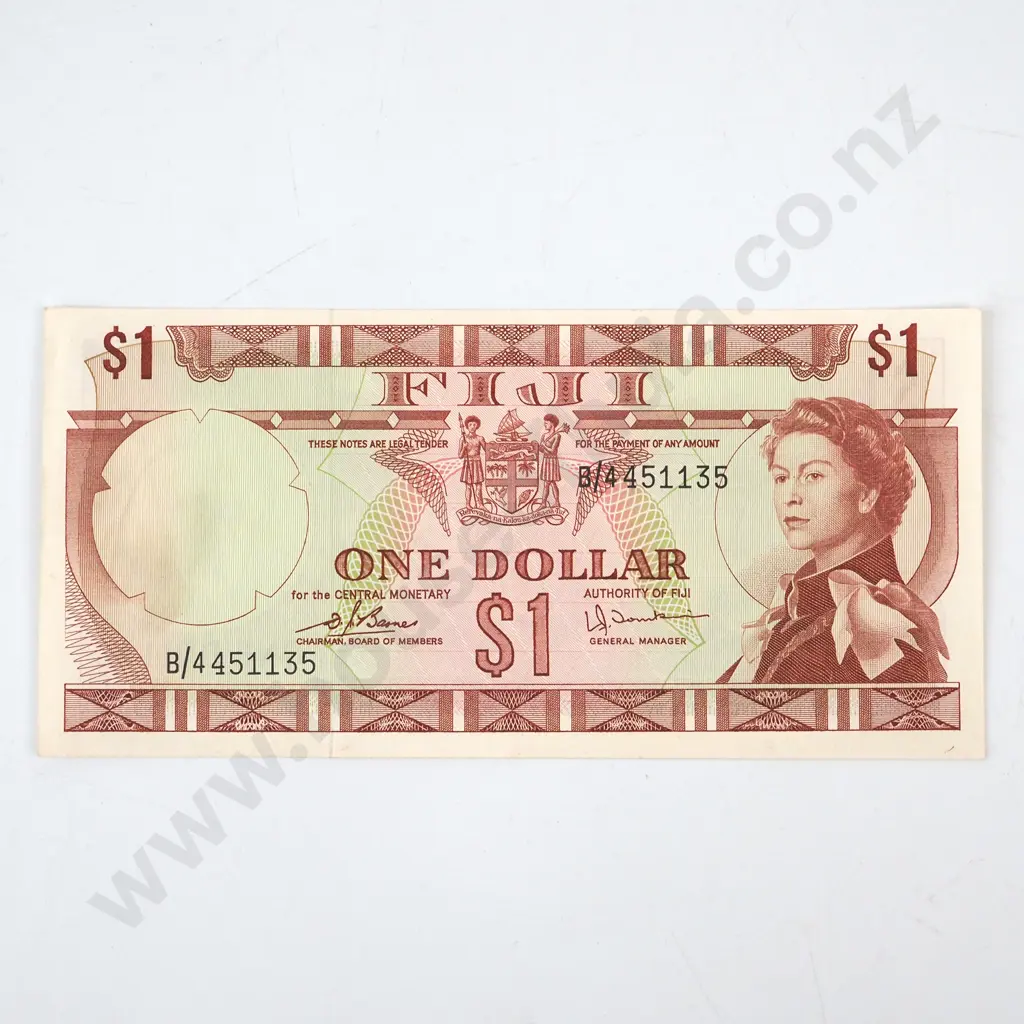 Fiji One Dollar Banknote AUNC Image 1++