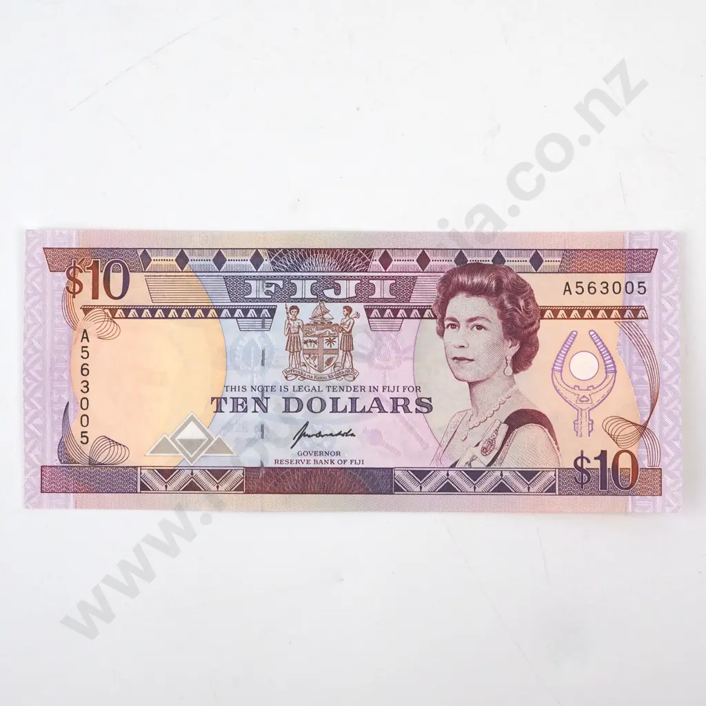 Fiji Ten Dollar Banknote AUNC  Image 1++