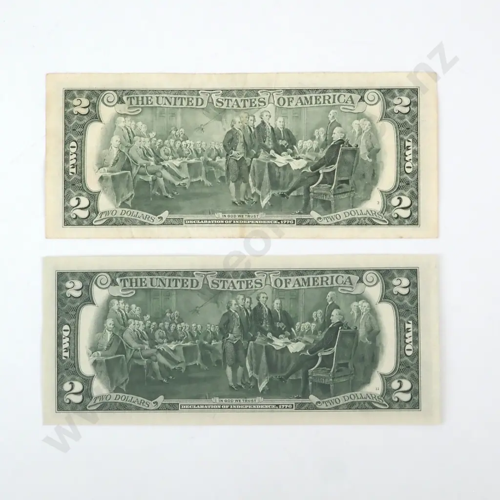 Two United States of America Two Dollar Banknotes - Better Grades  Image 1++