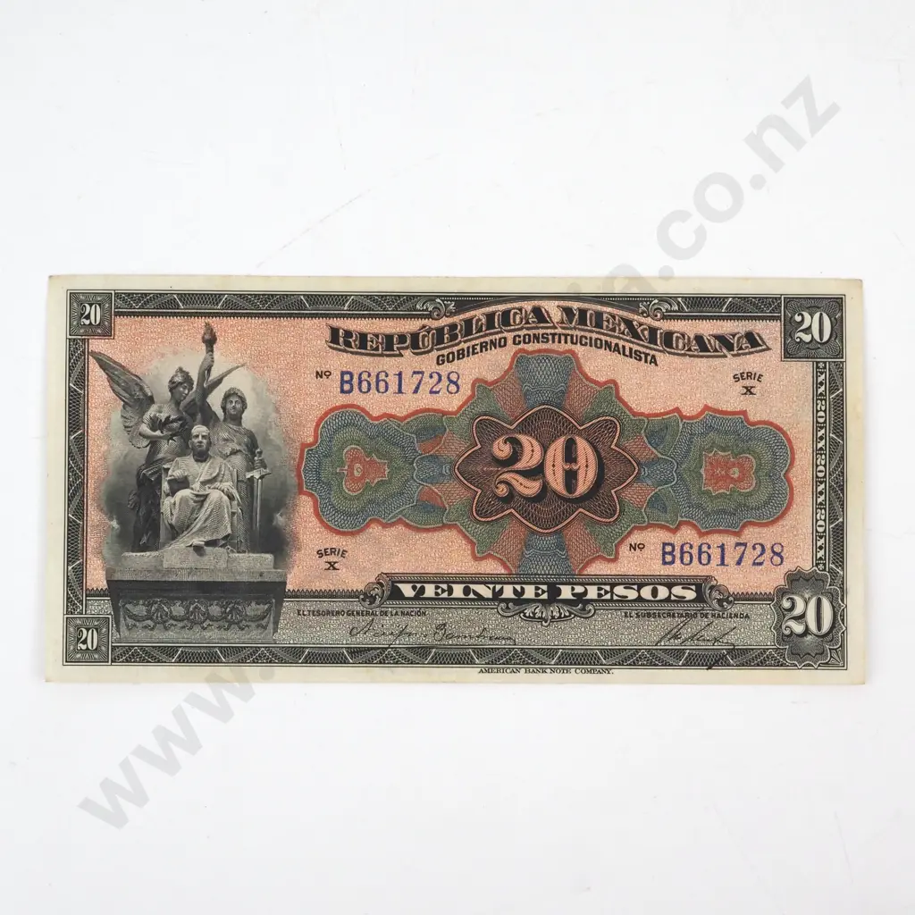 Republic of Mexico 20 Pesos Banknote - AUNC  Image 1++