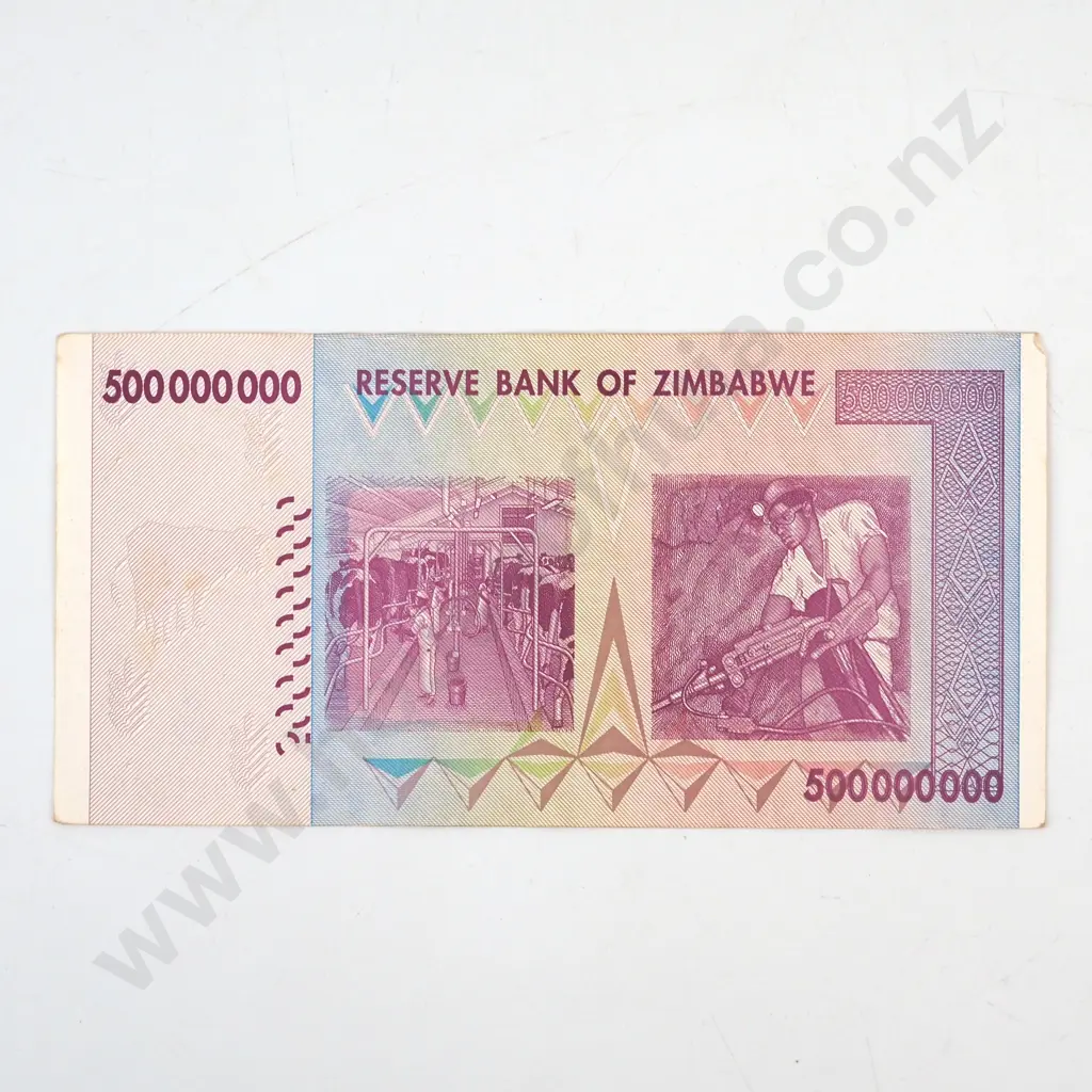 Zimbabwe Five Hundred Million Dollar Banknote  Image 1++