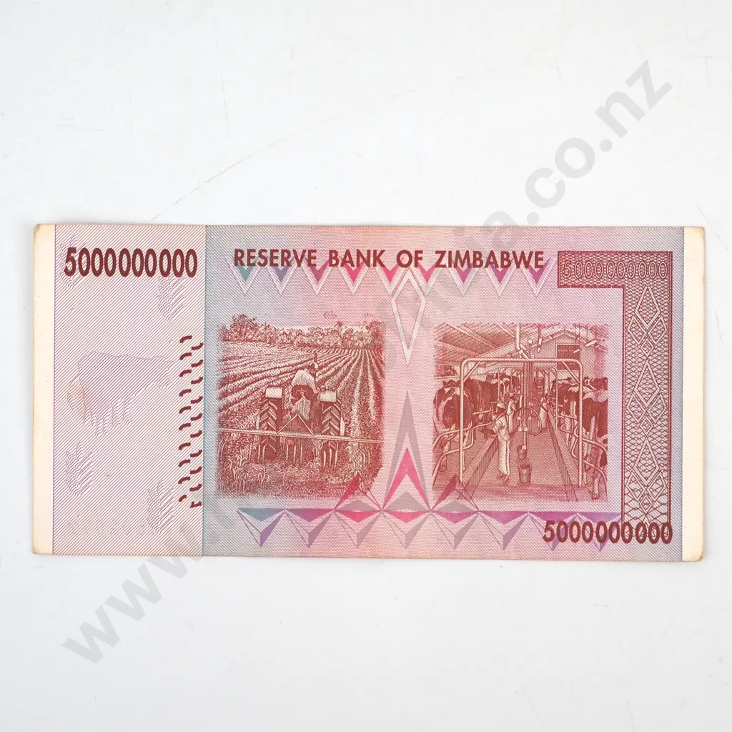 Zimbabwe Five Billion Dollar Banknote  Image 1++