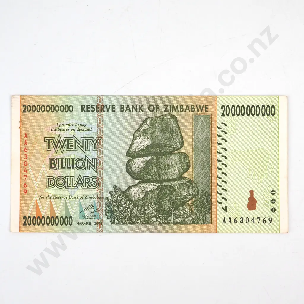 Zimbabwe Twenty Billion Dollar Banknote  Image 1++