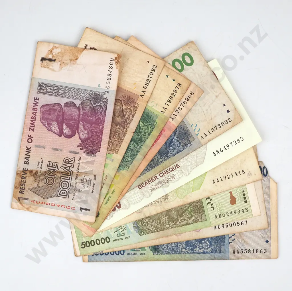 Zimbabwe Currency Set - $1 to $1 Million Image 1++