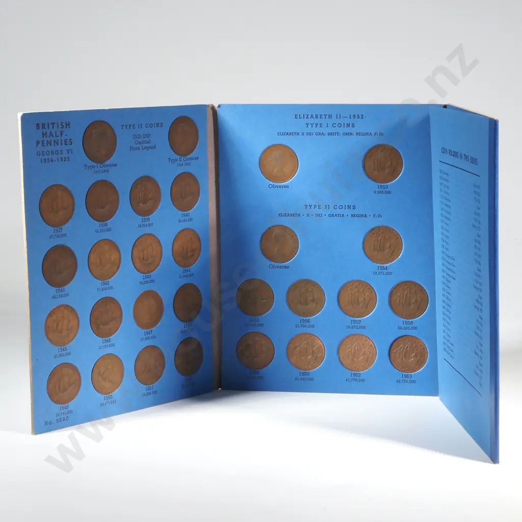 Great Britain Halfpennies Collection Set from 1937 - Appears Complete  Image 1++