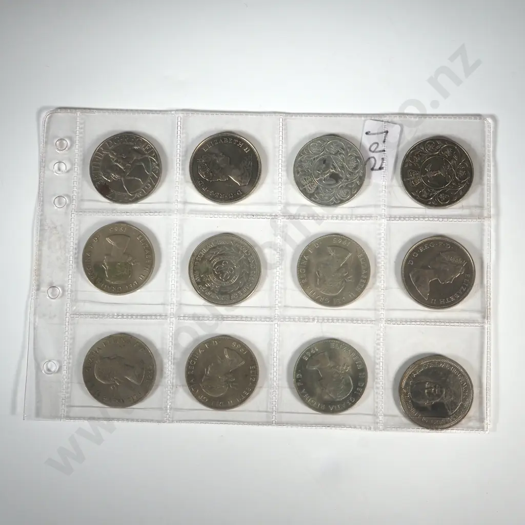Sheet of 12 Crown Sized Coins Image 1++