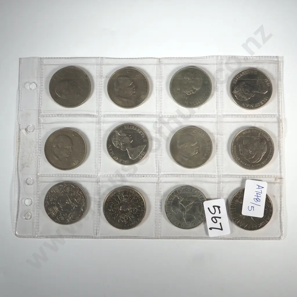 Sheet of 12 Crown Sized Coins Image 1++