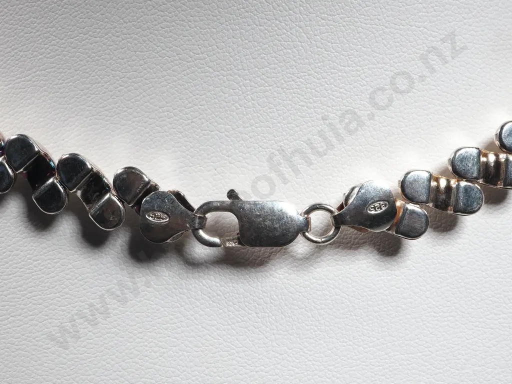 Italian Sterling SIlver Fancy Link Necklace Image 1++