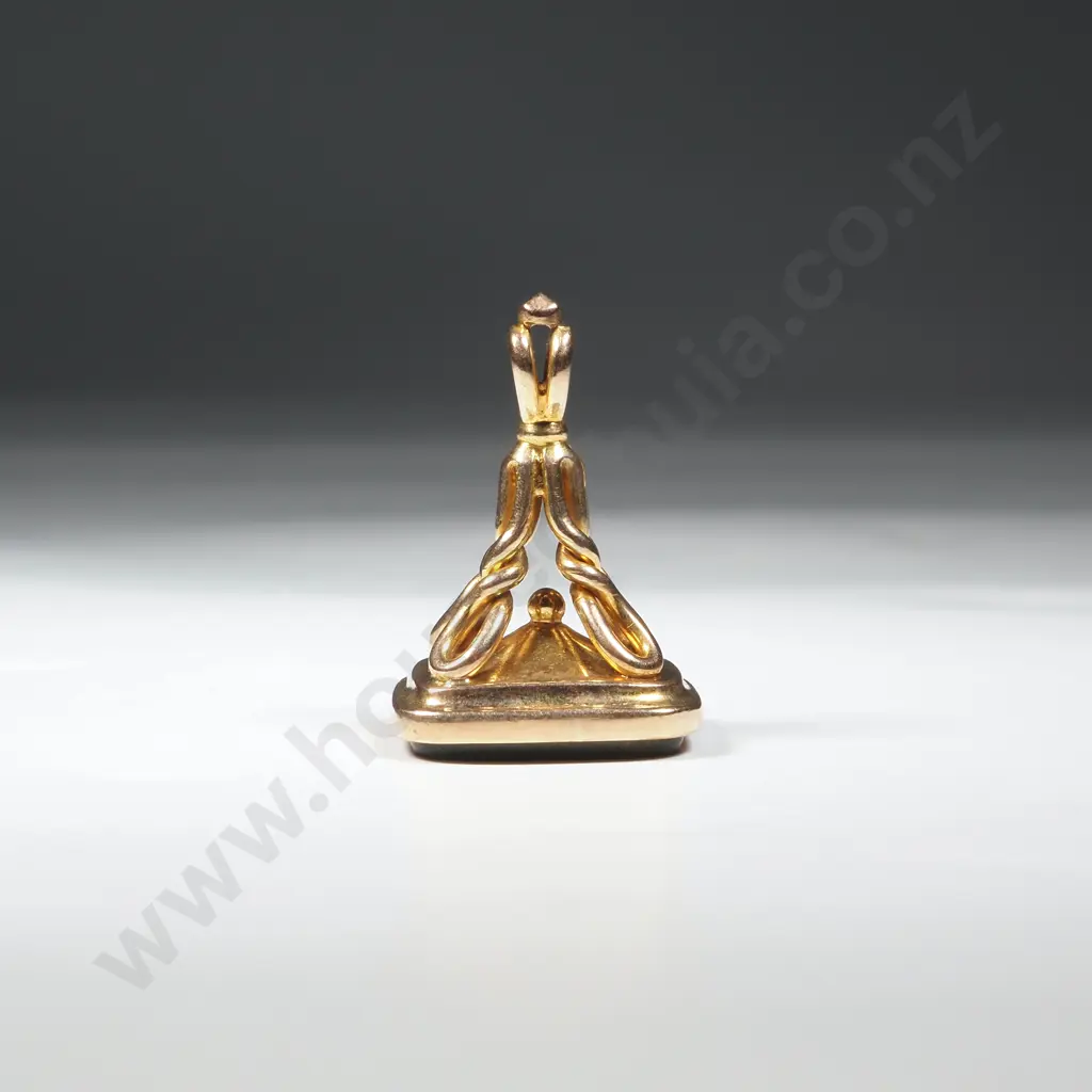 Exceptional 9ct Gold Engraved Bloodstone Seal w English Hallmarks Image 1++