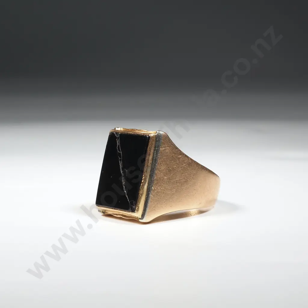 18ct Gold Onyx Ring A/F Image 1++
