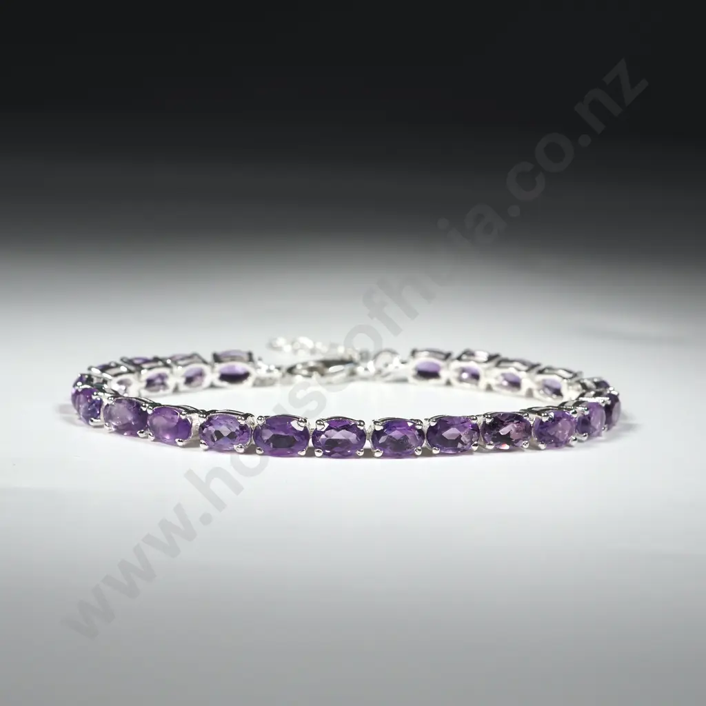 Sterling Silver Amethyst Braclet. Image 1++