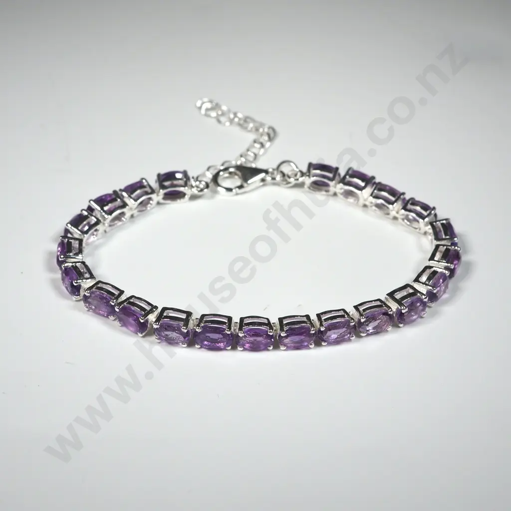Sterling Silver Amethyst Braclet. Image 1++
