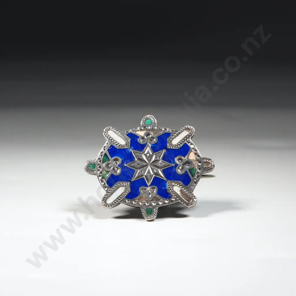 Sterling SIlver & Enamel Brooch Image 1++