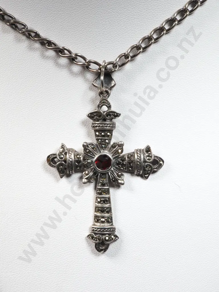 Sterling Silver Cross on Sterling Silver Chain Image 1++