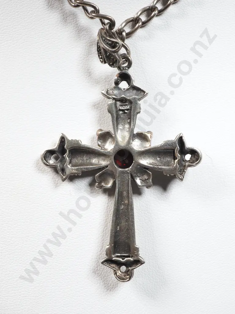 Sterling Silver Cross on Sterling Silver Chain Image 1++