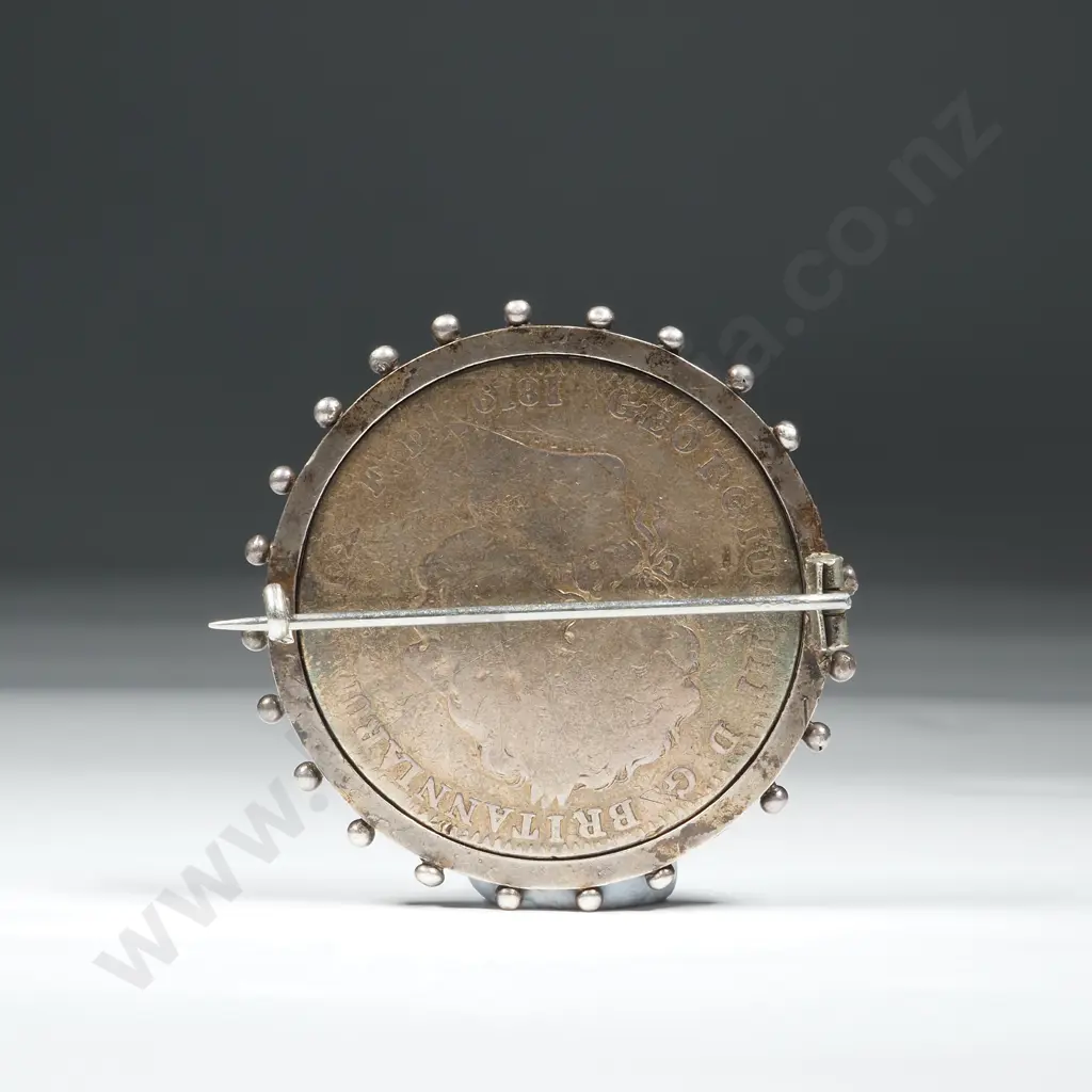 Exquisite 1819 English Crown Enamel Brooch Image 1++