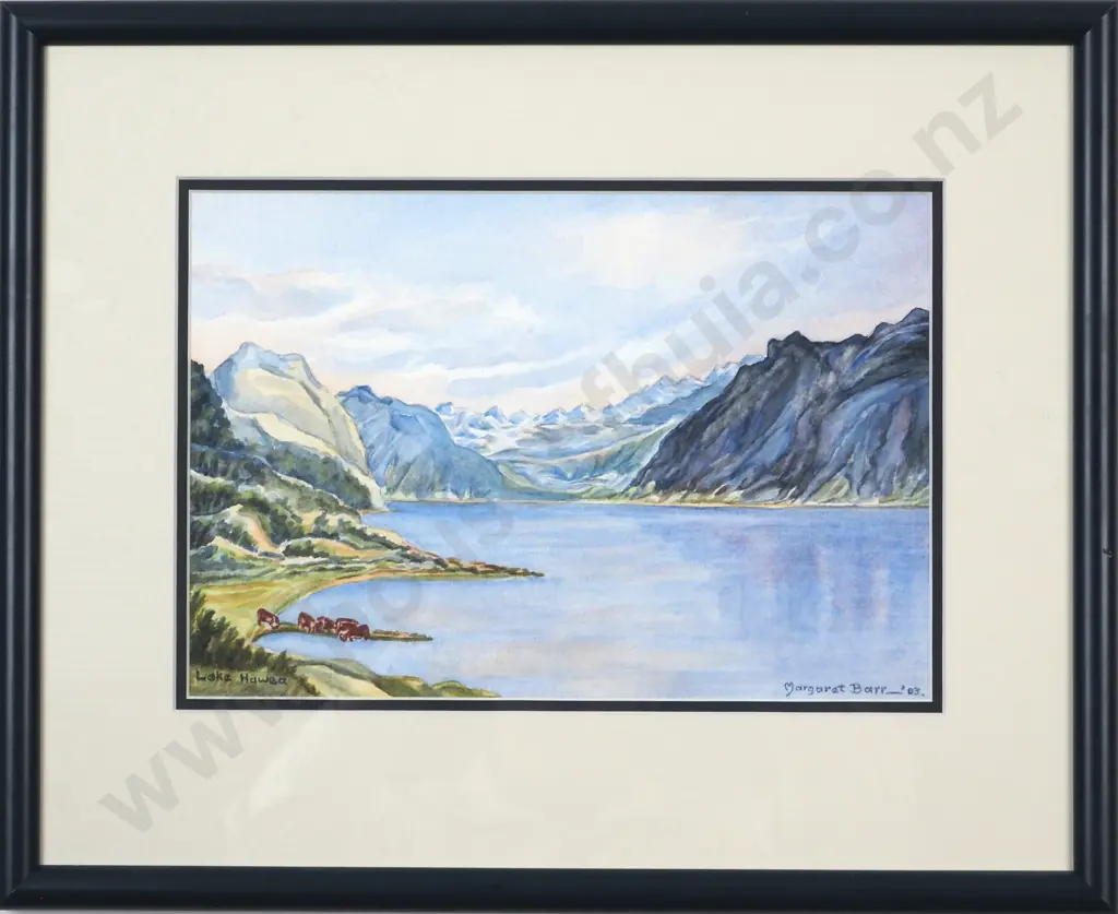 Margaret Barr. 2003. Lake Hawea, Central Otago. Watercolour. Image 1++