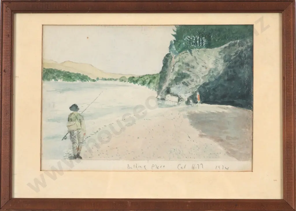 Call Hill. 1934. Bathing Place. Watercolour & Pencil. Image 1++