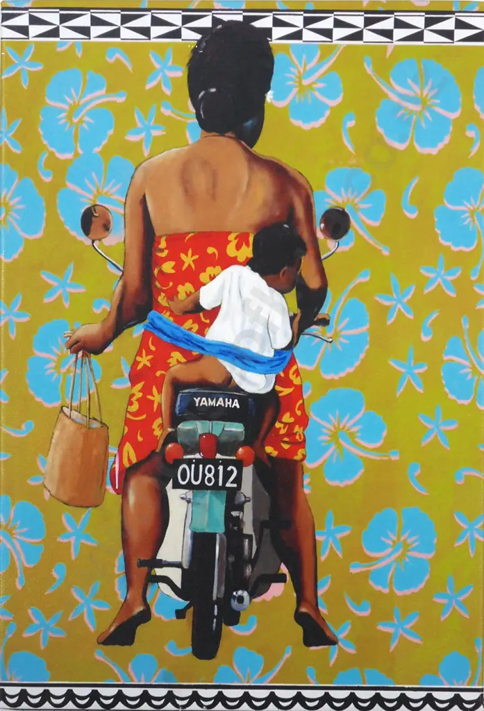 Tim Buchanan. Infant Strapped to Mama. Reproduction Print. Image 1++