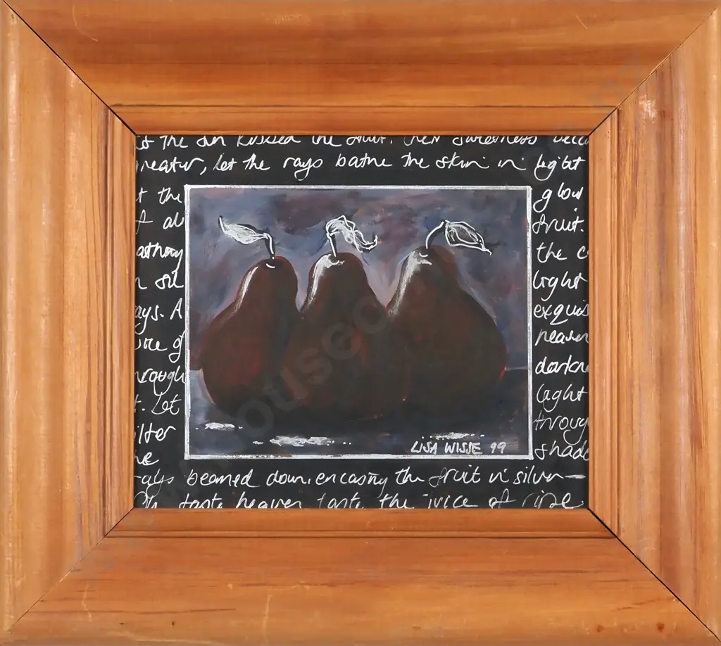 Lisa Wisse. 1999. 'Provocative Pears. Oil on Board. Image 1++