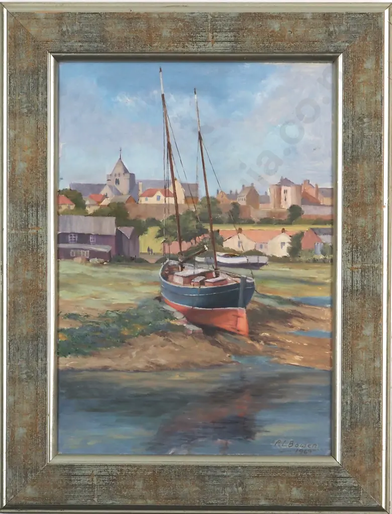 R. L. Bowen. 1969.'Tides Out'. Oil on Board. Image 1++
