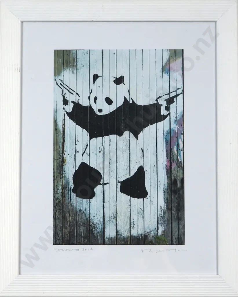 Banksy. 2014. Panda w Guns. - Pandemonium. Reproduction Print. Image 1++