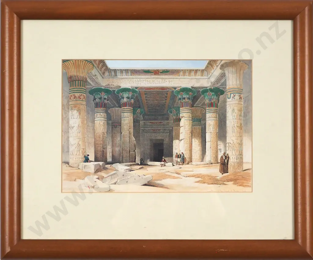 David Roberts. 'The Grand Portico of the Temple of Philae Nubia'. Reproduction Print. Image 1++