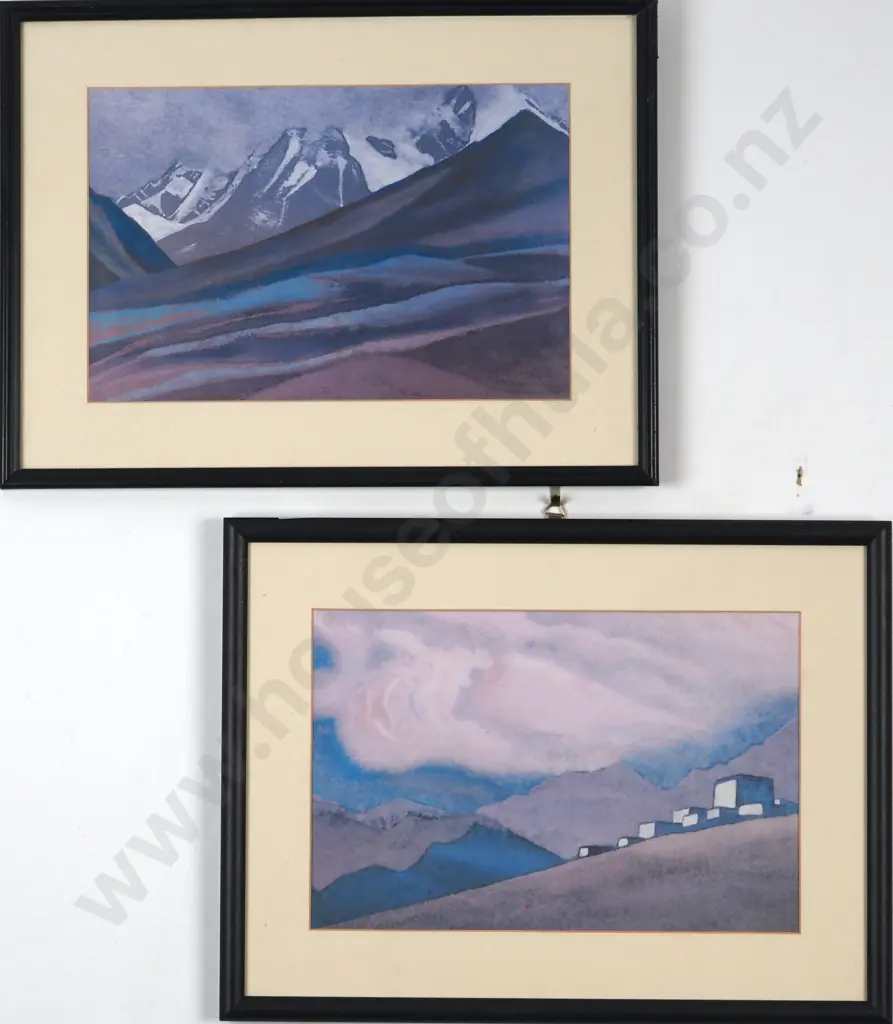 Two Nicholas Roerich Prints -  Landscapes in Pastel Tones. Image 1++
