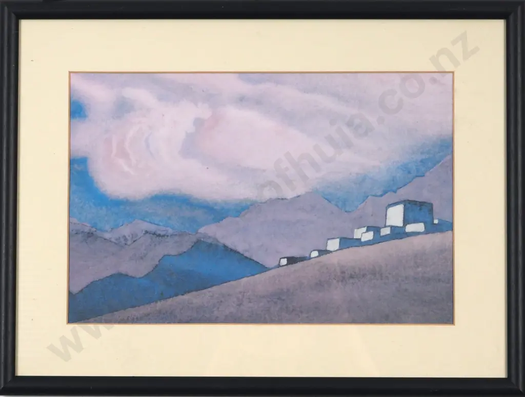 Two Nicholas Roerich Prints -  Landscapes in Pastel Tones. Image 1++
