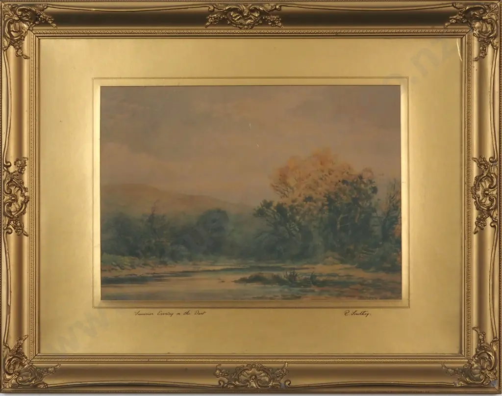 R Southey. Summer's Evening on The Dart. Print. Image 1++