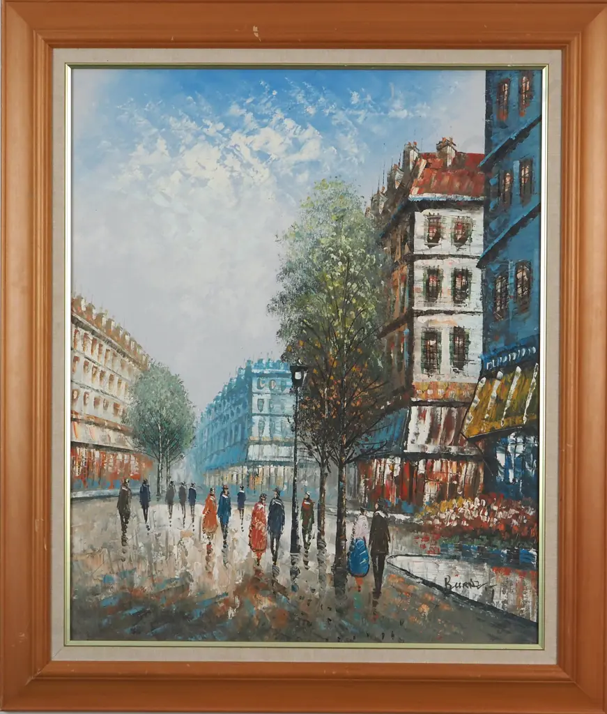 Caroline Burnett. Paris After Rain. Oil on Board. Image 1++