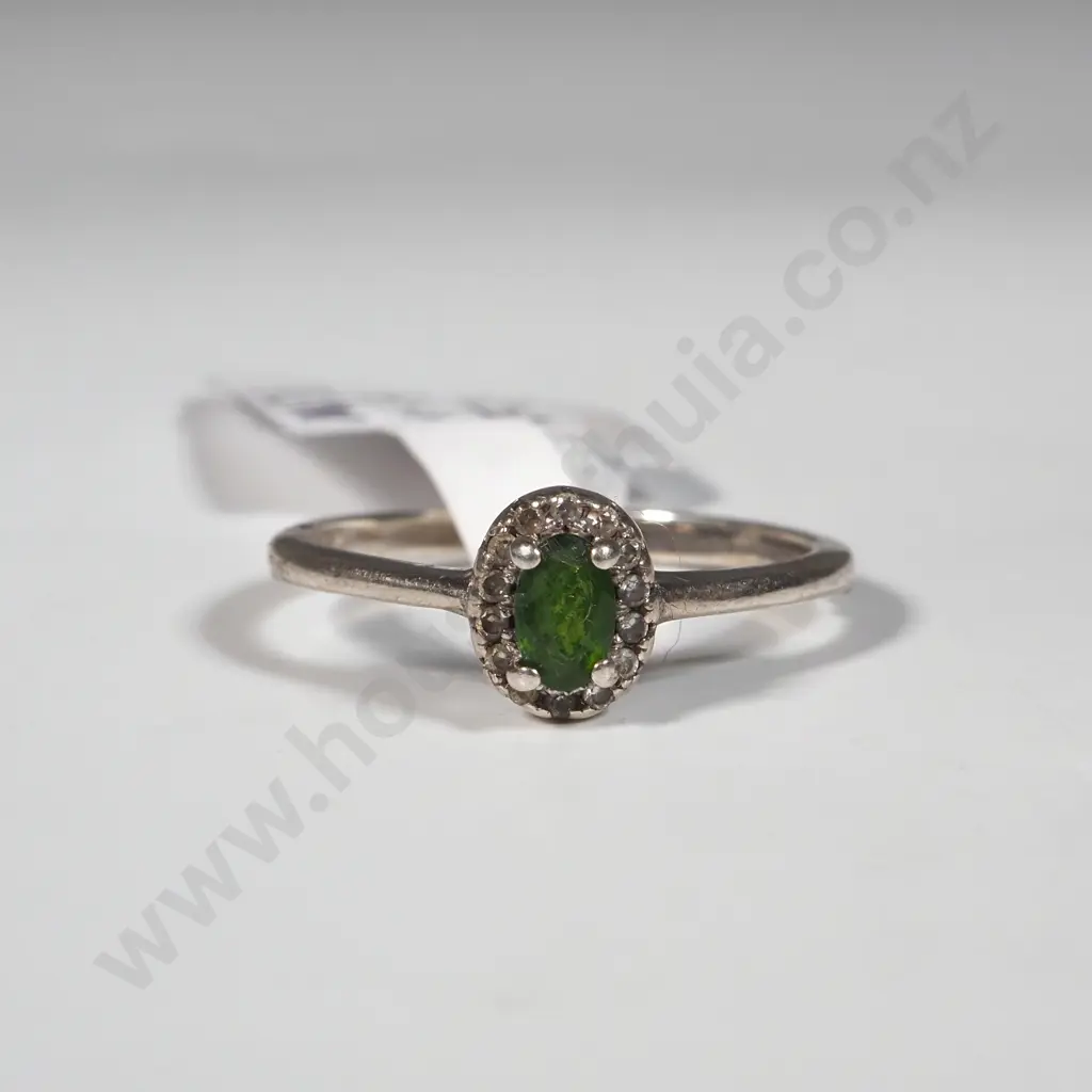 Sterling Silver Green Gem Ring Image 1++
