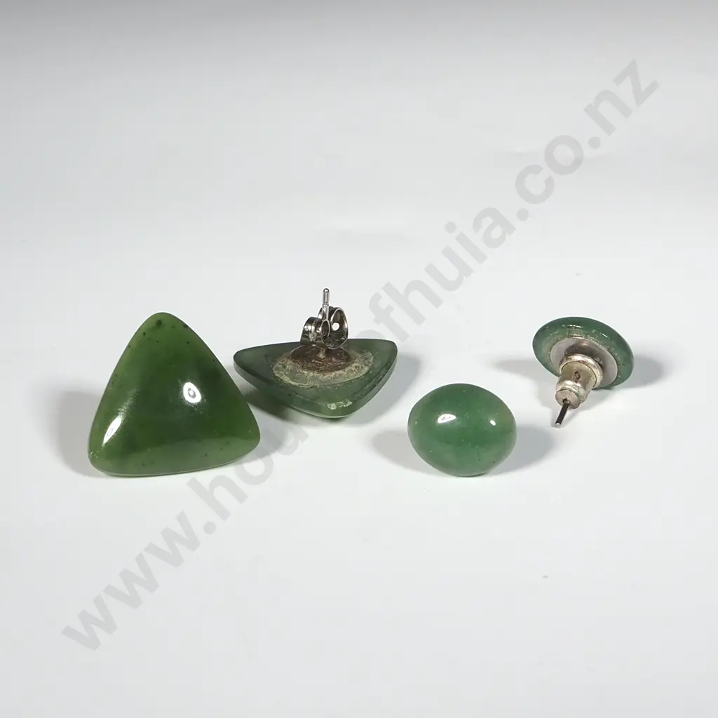 Two Pairs of Greenstone Earrings  Image 1++