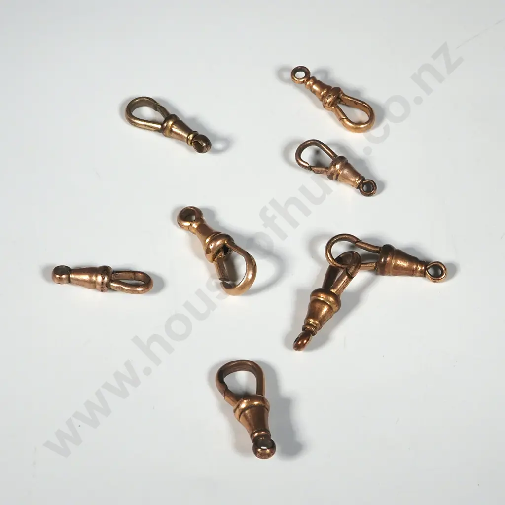 8 Antique Rolled Gold Dog Clips Image 1++