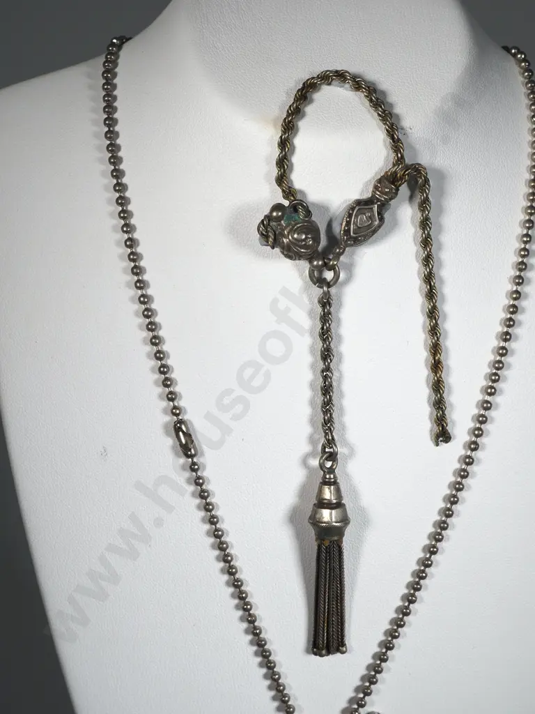 Base Metal Albertina w Bloodstone Ended Pendant Image 1++