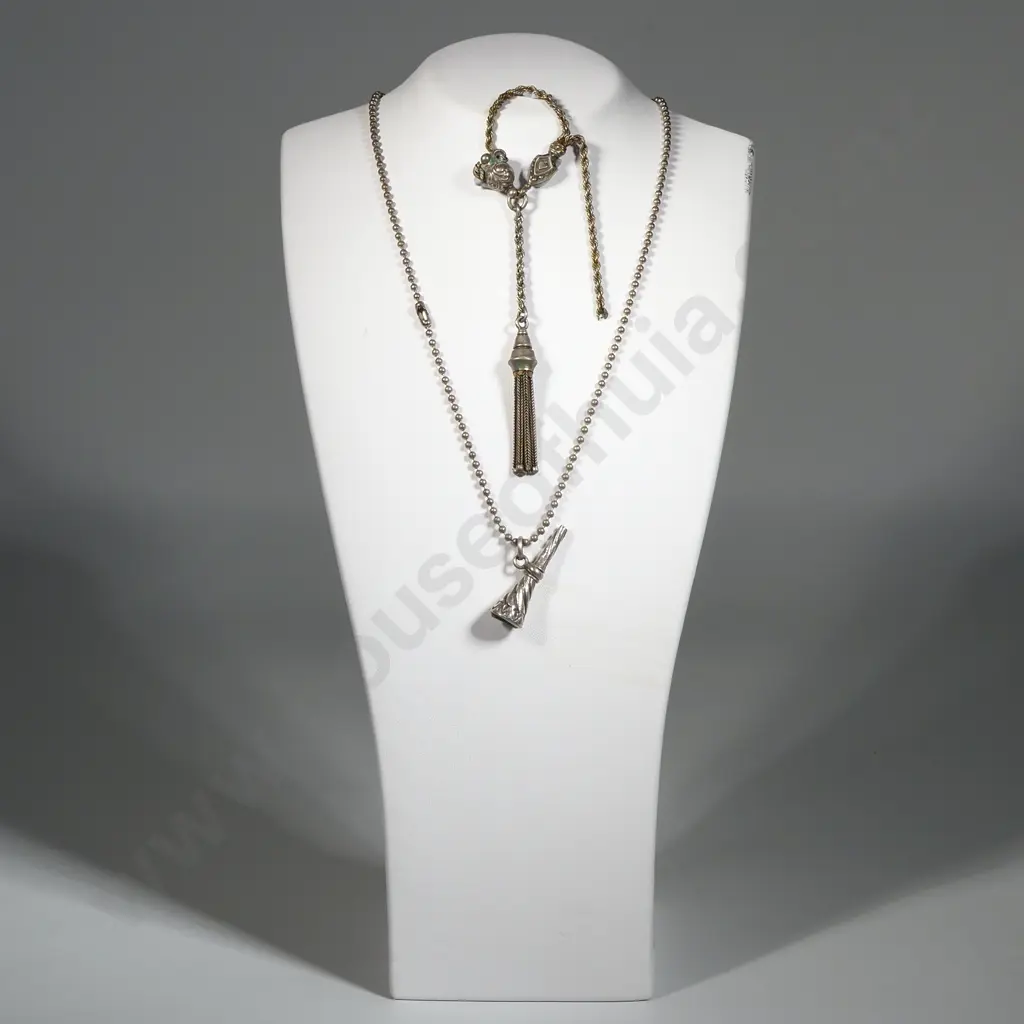 Base Metal Albertina w Bloodstone Ended Pendant Image 1++