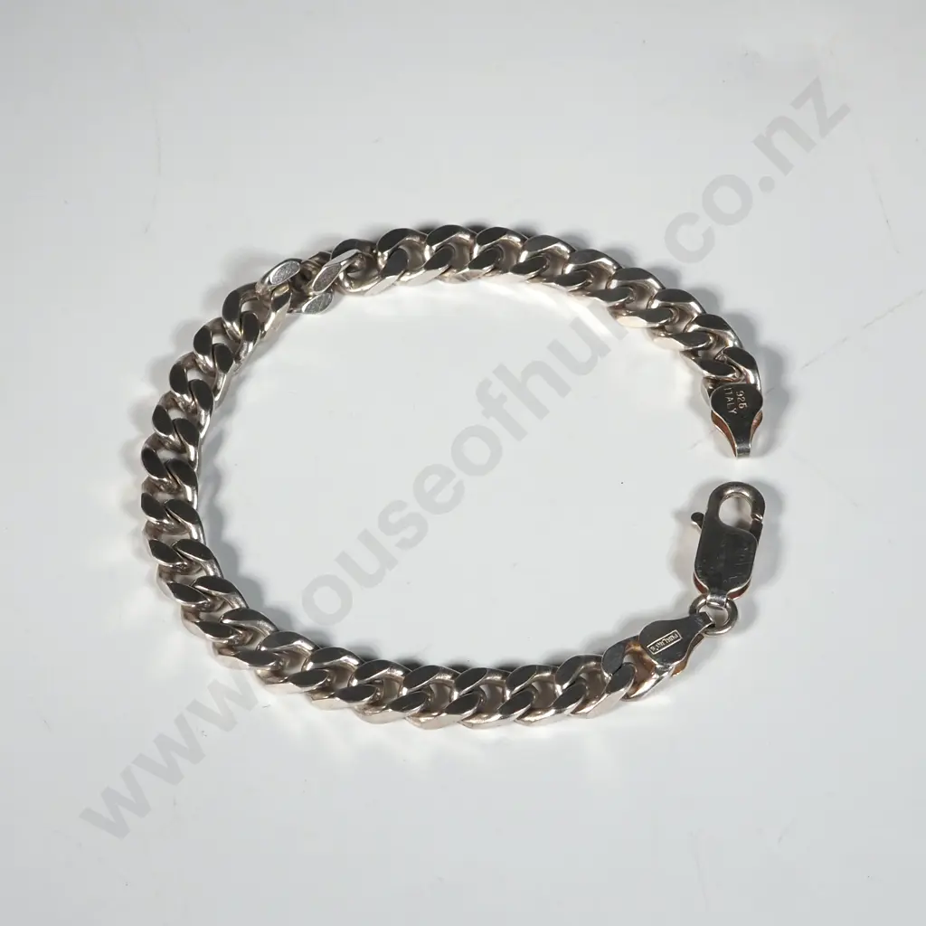 Sterling Silver Flat Chain Link Bracelet  Image 1++