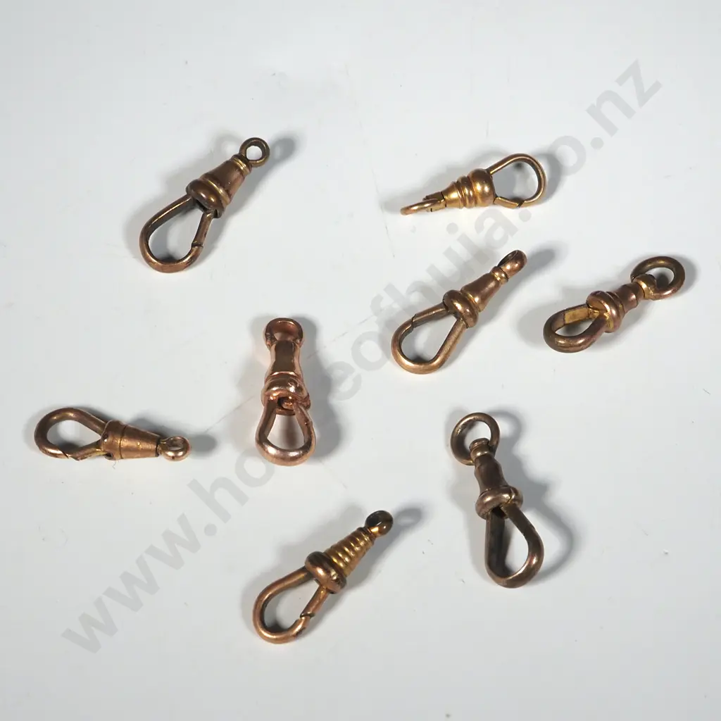 8 Antique Rolled Gold Dog Clips Image 1++