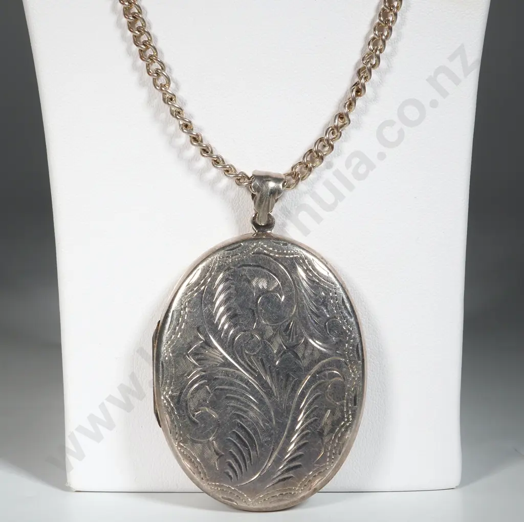 Sterling Silver Locket on Chain Image 1++
