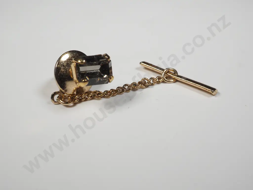 Rolled Gold Purple Gem Stud Pin Image 1++