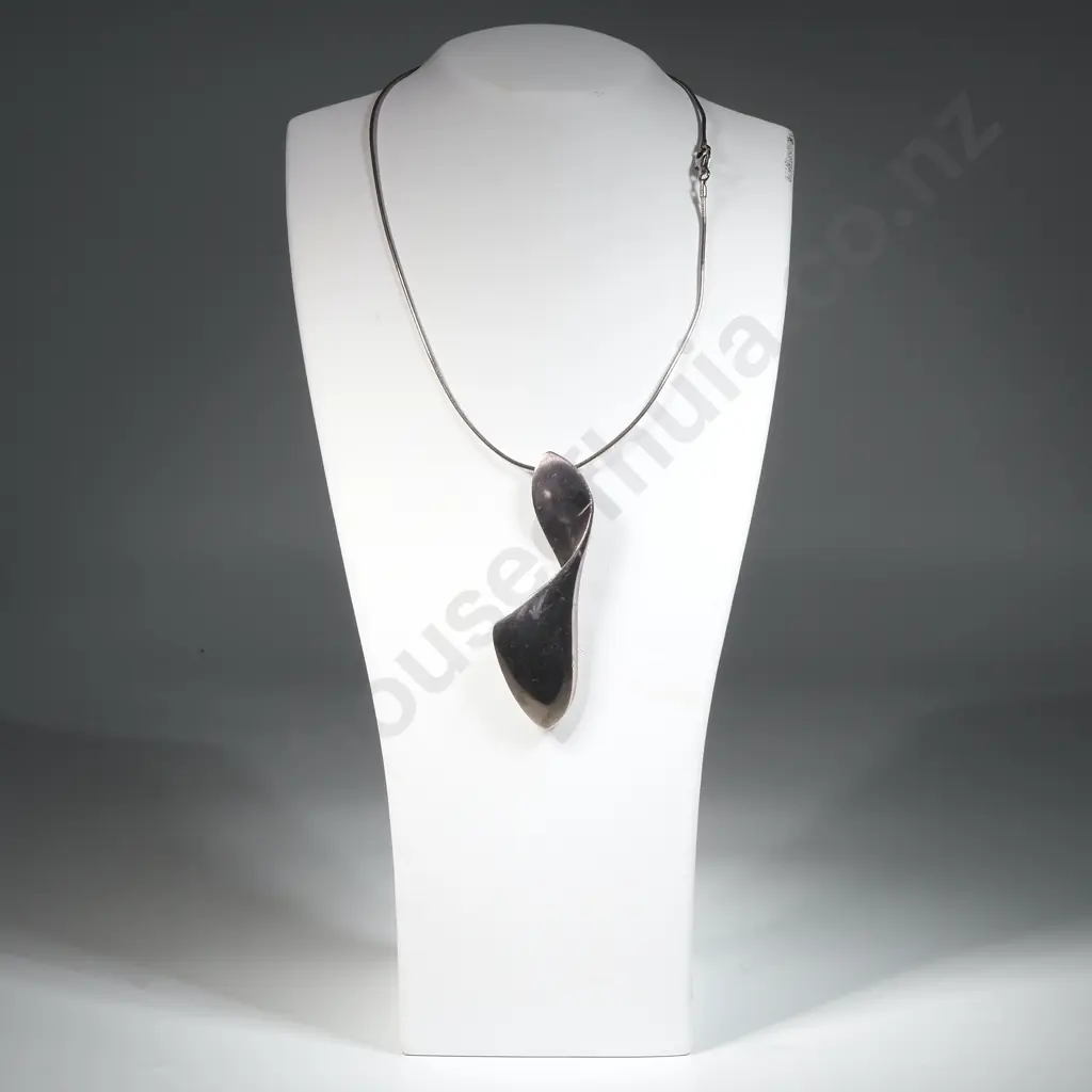 Sterling Silver Abstract Pendant Necklace Image 1++