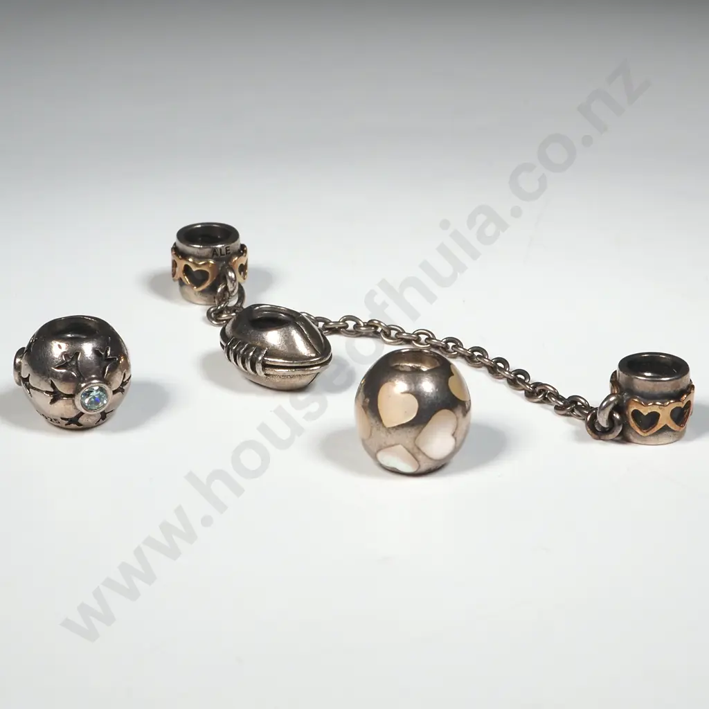 Four Sterling Silver Pandora Pendants Image 1++