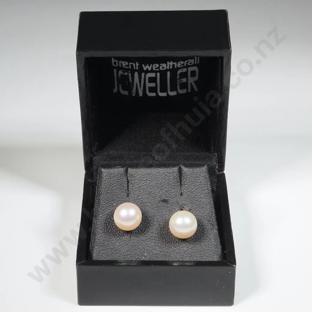 Pair Of Brent Weatherall Sterling Silver & Pearl Earrings  Image 1++